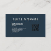 Carte De Visite Couverture en patchwork de couleur bleu marine et (Dos)