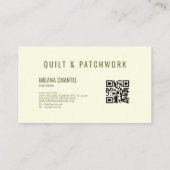 Carte De Visite Couverture en patchwork de lilas vert Vêtements fa (Dos)