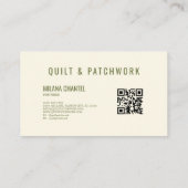 Carte De Visite Couverture en patchwork de lilas vert Vêtements fa (Dos)