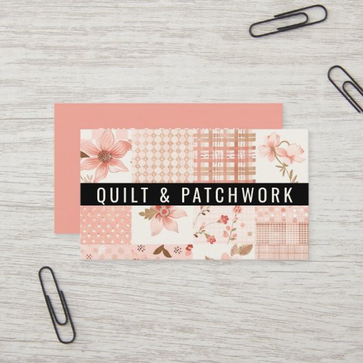 Carte De Visite Couverture en patchwork de pêche Vêtements faits m (Devant/Arrière en situation)