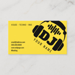 Carte De Visite Couverture géante d'écouteurs de disc-jockey