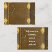 Carte De Visite Couverture Gold & Old Book (Devant / Derrière)