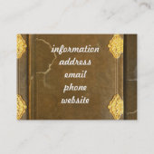 Carte De Visite Couverture Gold & Old Book (Dos)