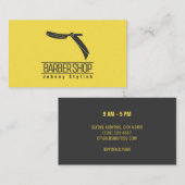 Carte De Visite Couverture grise jaune de rasoir (Devant / Derrière)