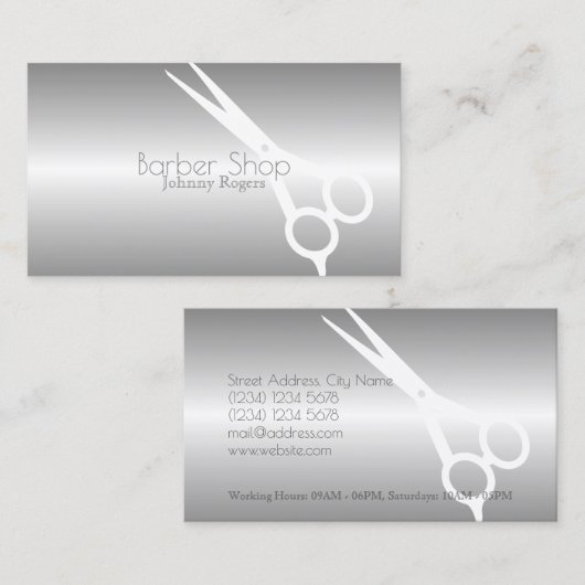 Carte De Visite Couverture grise moderne métallique (Devant / Derrière)