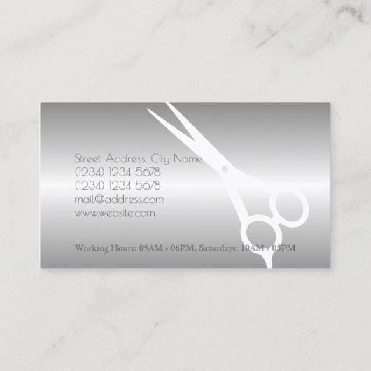 Carte De Visite Couverture grise moderne métallique (Dos)