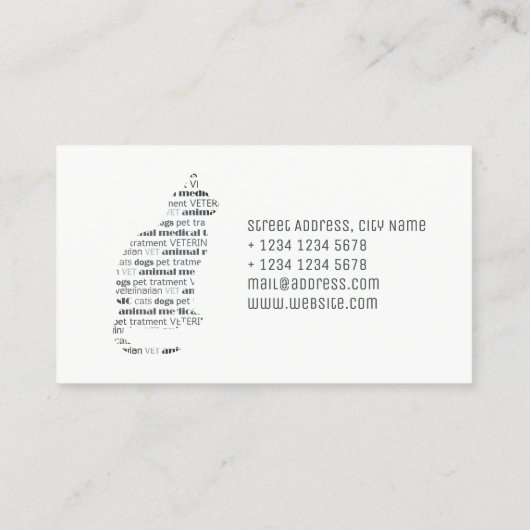 Carte De Visite Couverture illustrée de style de vétérinaire (Dos)