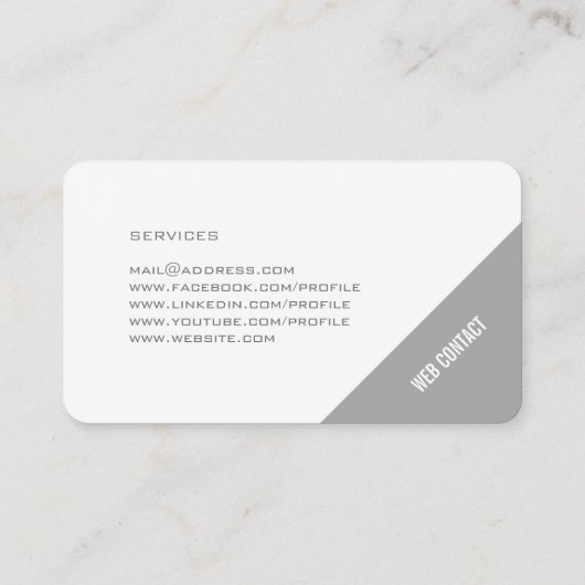 Carte De Visite Couverture minimale de style de prise moderne (Dos)