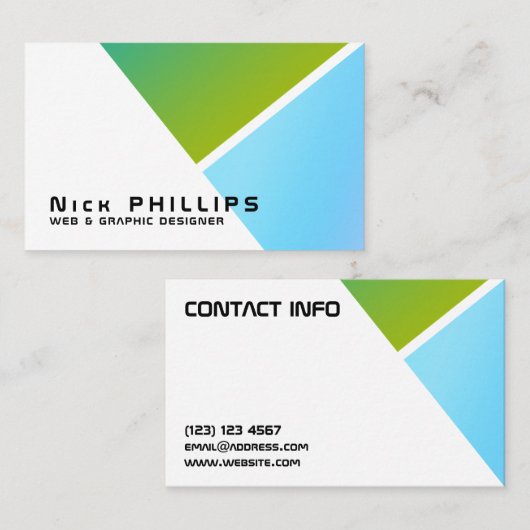 Carte De Visite Couverture moderne de l'espace de fente de (Devant / Derrière)