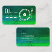 Carte De Visite Couverture moderne de tourne-disque du DJ de (Devant / Derrière)
