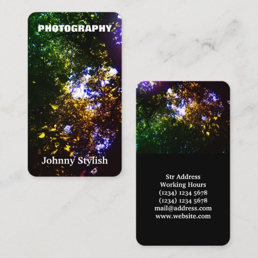 Carte De Visite Couverture naturelle d'image verticale de photo (Devant / Derrière)