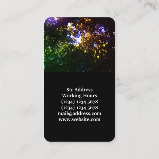 Carte De Visite Couverture naturelle d'image verticale de photo (Dos)