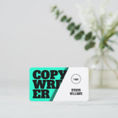 Carte De Visite Couverture ombragée de feuille avec le blanc cyan (Debout devant)