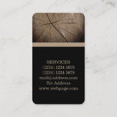 Carte De Visite Couverture professionnelle du travail du bois de c (Dos)