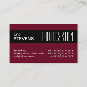 Carte De Visite Couverture professionnelle minimale moderne de