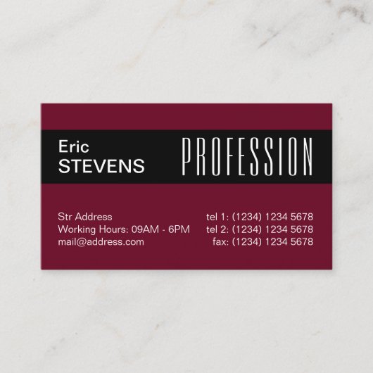 Carte De Visite Couverture professionnelle minimale moderne de (Devant)