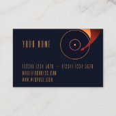 Carte De Visite Couverture réglée d'illustration de vinyle du DJ (Dos)