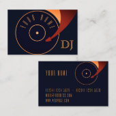 Carte De Visite Couverture réglée d'illustration de vinyle du DJ (Devant / Derrière)