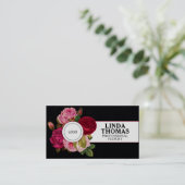 Carte De Visite Couverture rose de style floral (Debout devant)