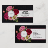 Carte De Visite Couverture rose de style floral (Devant / Derrière)