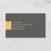 Carte De Visite Couvre en béton gris et orange (Dos)