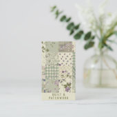 Carte De Visite Couvre-lit en lilas vert Patchwork Vêtements faits (Debout devant)