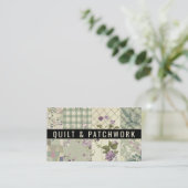 Carte De Visite Couvre-lit en lilas vert Patchwork Vêtements faits (Debout devant)