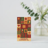 Carte De Visite Couvre-lit Patchwork Rouge Vert Fleur de Maison de (Debout devant)