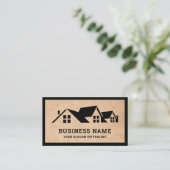 Carte De Visite Couvreur Construction de Toiture Maison Kraft Rust (Debout devant)