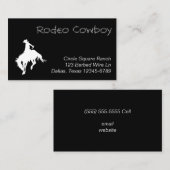 Carte De Visite Cow-boy de Rodéo Blanc en Forme (Devant / Derrière)