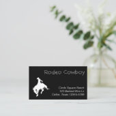 Carte De Visite Cow-boy de Rodéo Blanc en Forme (Debout devant)