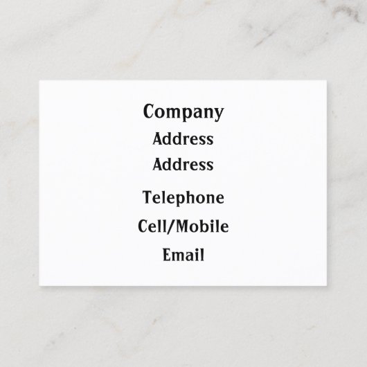 Carte De Visite COW Cute (Dos)