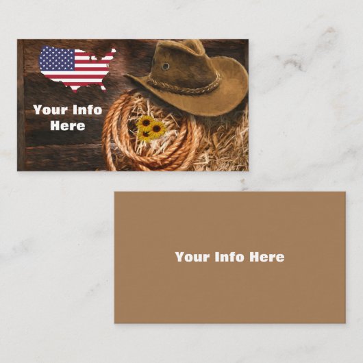 Carte De Visite Cowboy (Devant / Derrière)