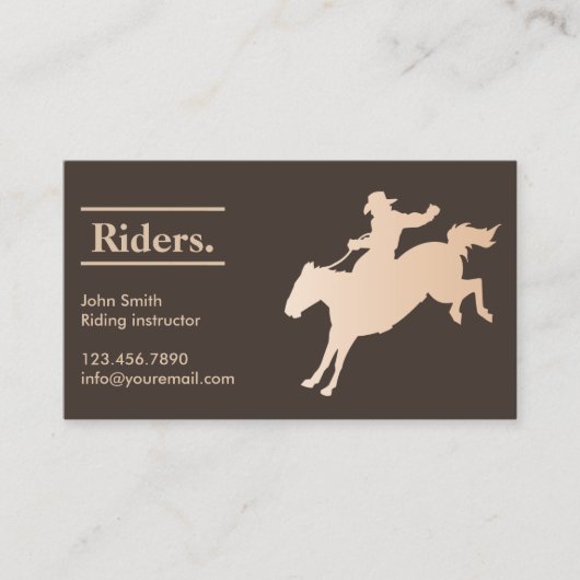 Carte De Visite Cowboy Équitation (Devant)