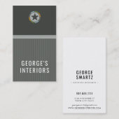 Carte De Visite COWBOY logo d'emblème moderne à étoile unique gris (Devant / Derrière)