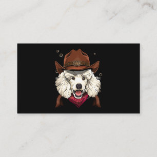 Carte De Visite Cowboy Poodle Western Rodeo Cowboy Casquette et Ba