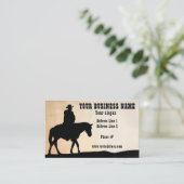 Carte De Visite Cowboy Silhouette Cheval Fournitures d'entraînemen (Debout devant)