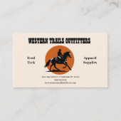 Carte De Visite Cowboy Silhouette et Sun Circle (Devant)