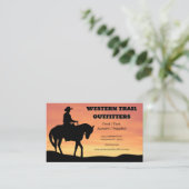 Carte De Visite Cowboy Sunset Horse Fournitures d'entraînement Emb (Debout devant)