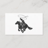 Carte De Visite Cowboy sur buccking cheval courir avec lasso (Dos)