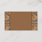 Carte De Visite cowgirl mode sud-ouest cuir floral (Dos)