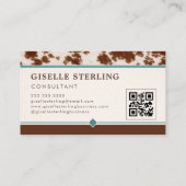 Carte de visite Cowgirl Western QR Code (Dos)