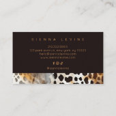 Carte De Visite Cowhide Empreinte de léopard Peau animale Art Abst (Dos)