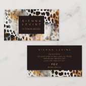 Carte De Visite Cowhide Empreinte de léopard Peau animale Art Abst (Devant / Derrière)