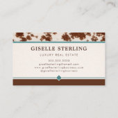Carte De Visite Cowhide Leather Rustic Animal Print Luxury (Dos)
