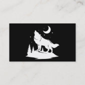 Carte De Visite Coyote Howling Sous Lune (Dos)