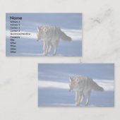 Carte De Visite Coyote sur la neige (Devant / Derrière)
