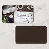 carte de visite cpa bureau encombré (Devant / Derrière)