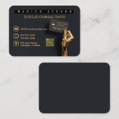 carte de visite CPA main or (Devant / Derrière)