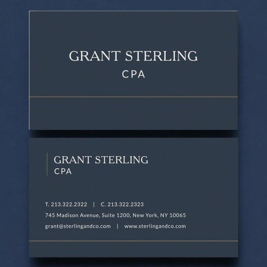 Carte De Visite CPA Navy Blue Professional